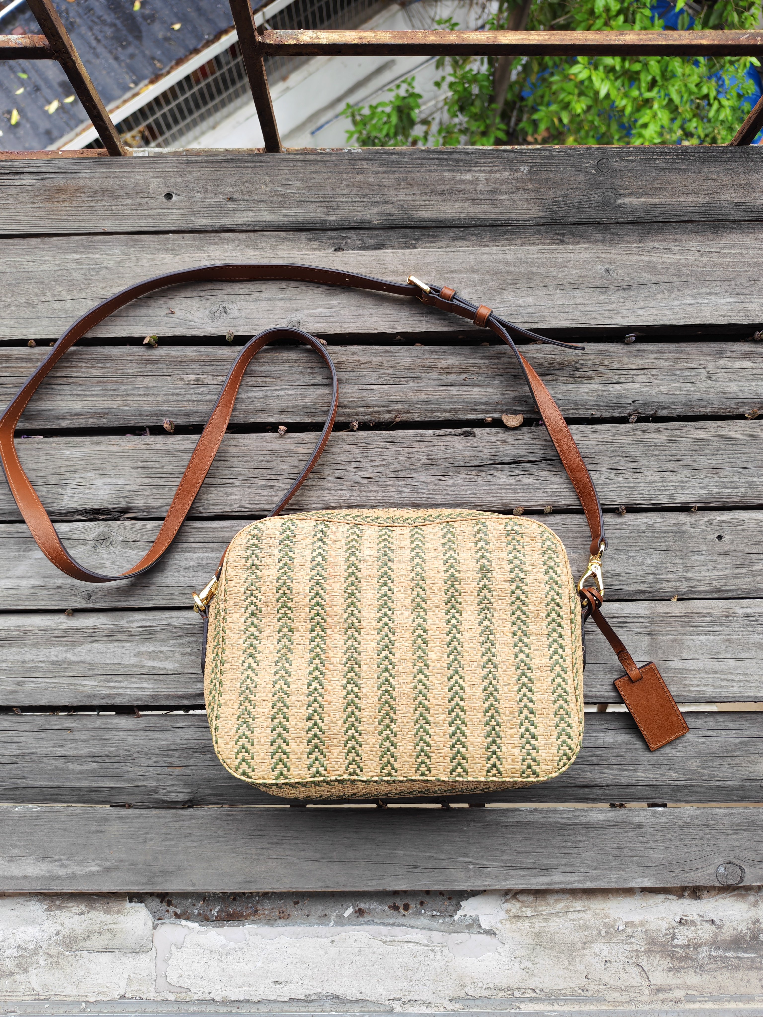 孤品2026新款 草编包米白色编织斜挎包真皮边框手提袋单肩包男女