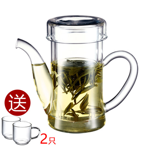 人马茶具全玻璃加厚三件杯茶壶套装茶具花茶壶透明红茶泡茶壶过滤