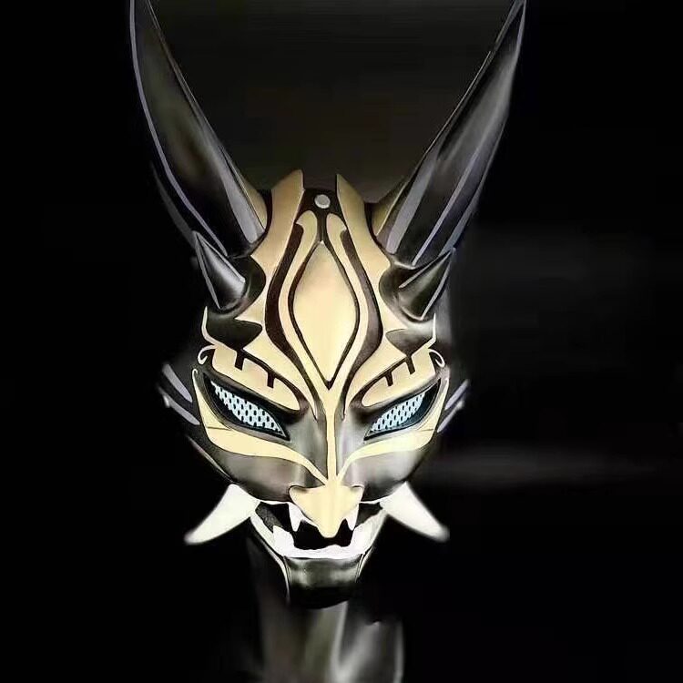 原神护法夜叉大将魈cos全脸面具面罩cosplay游戏周边拍摄摄影道具