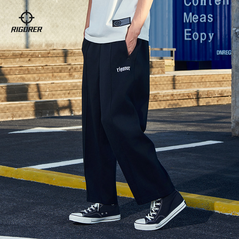 准者直筒夏季透气梭织运动长裤