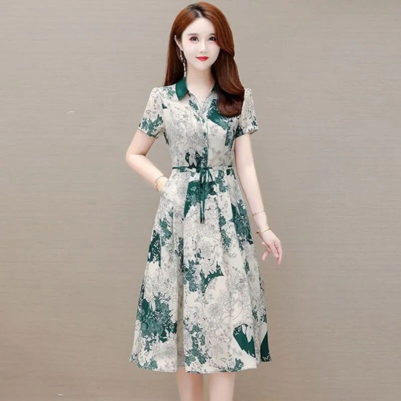 小清新韩版洋气印花连衣裙女装20