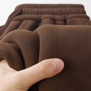 棕咖色440G重磅加厚保暖束脚休闲运动卫裤 双面奥粒绒 女 新款 冬季