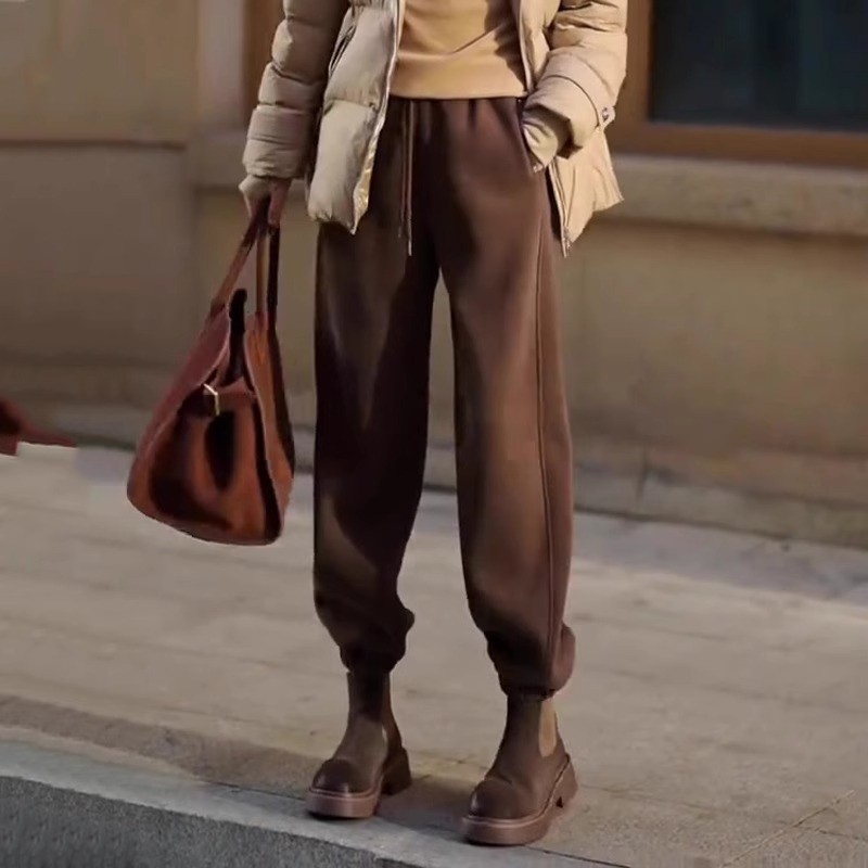 2025冬季新款休闲运动束脚卫裤女