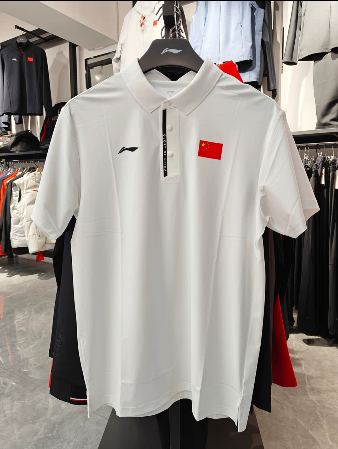 李宁国旗款polo衫男2024赞助国家队运动翻领短袖立领t恤女aplu077