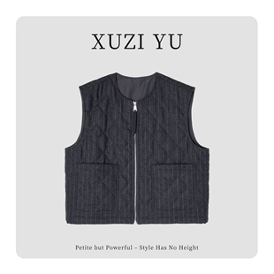 显瘦坎肩马甲女773 竖条纹无袖 MJ190781 YU.小个子定制冬季 XUZI