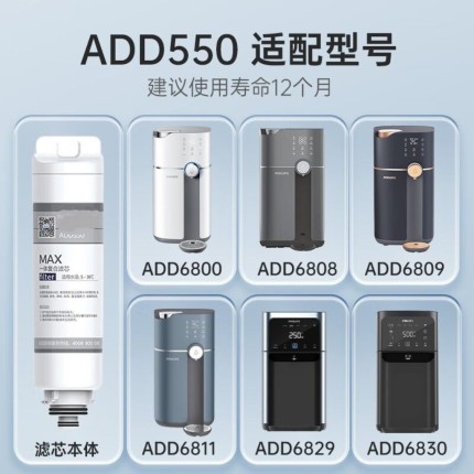 适配飞利浦净水滤芯ADD550/6800/6830/6829/6801/6811/8600/6866