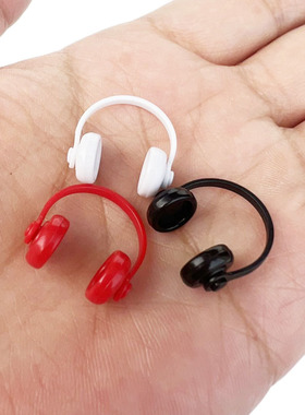 1:12娃娃屋dollhouse迷你电脑房场景配件模型 黑色耳机白色小耳机