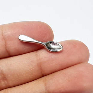 1:12娃娃屋迷你场景OB11配件道具DIY 银色小勺子 咖啡勺 百搭超小