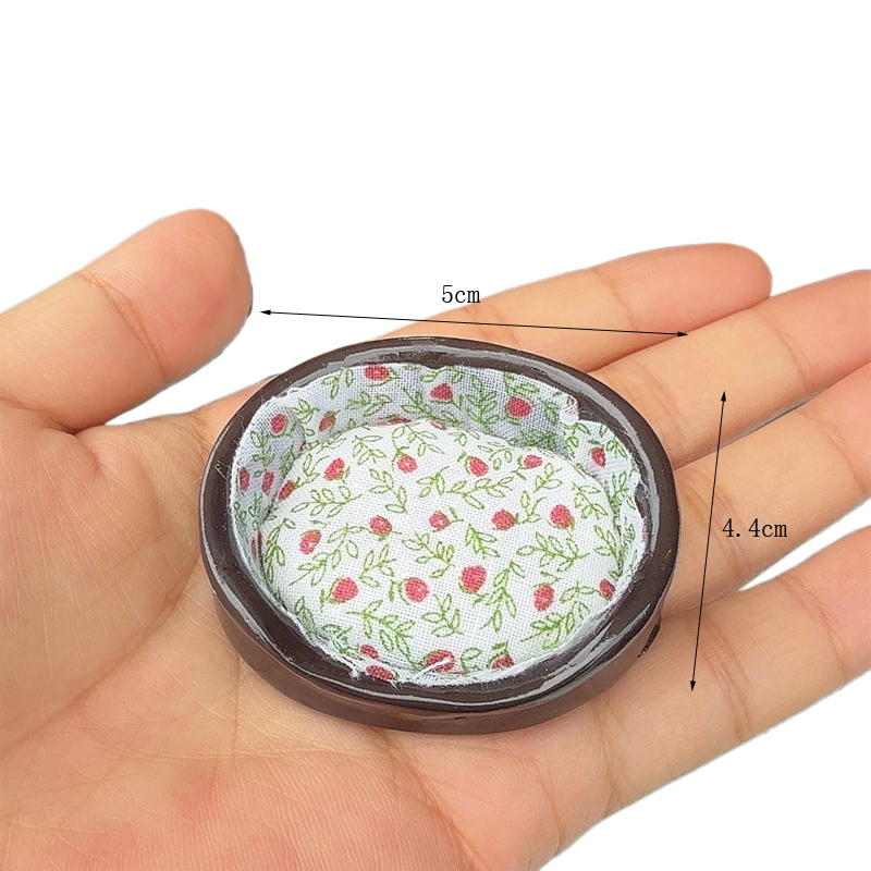 娃娃屋迷你模型客厅场景微缩玩具道具 仿真小碎花狗窝狗床 过家家