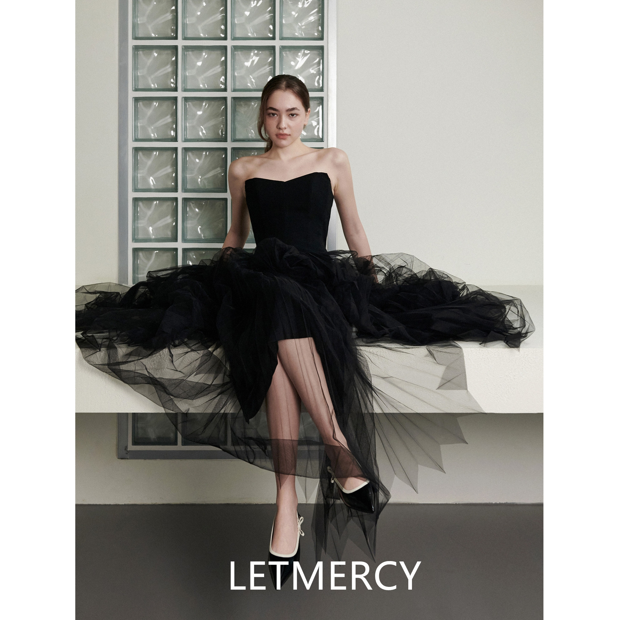 LETMERCY 轻奢法式风格细跟尖头通勤单鞋温柔系蝴蝶结设计高跟鞋