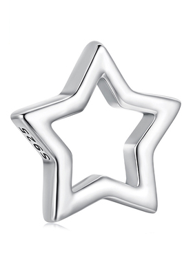 新款s925纯银星星串珠散珠 简约经典五角星百搭饰品
