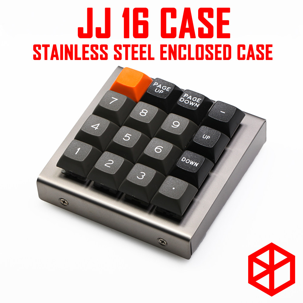 jj4x4 jj16磨砂不锈钢封闭上下壳机械键盘客制化套件小键盘diy