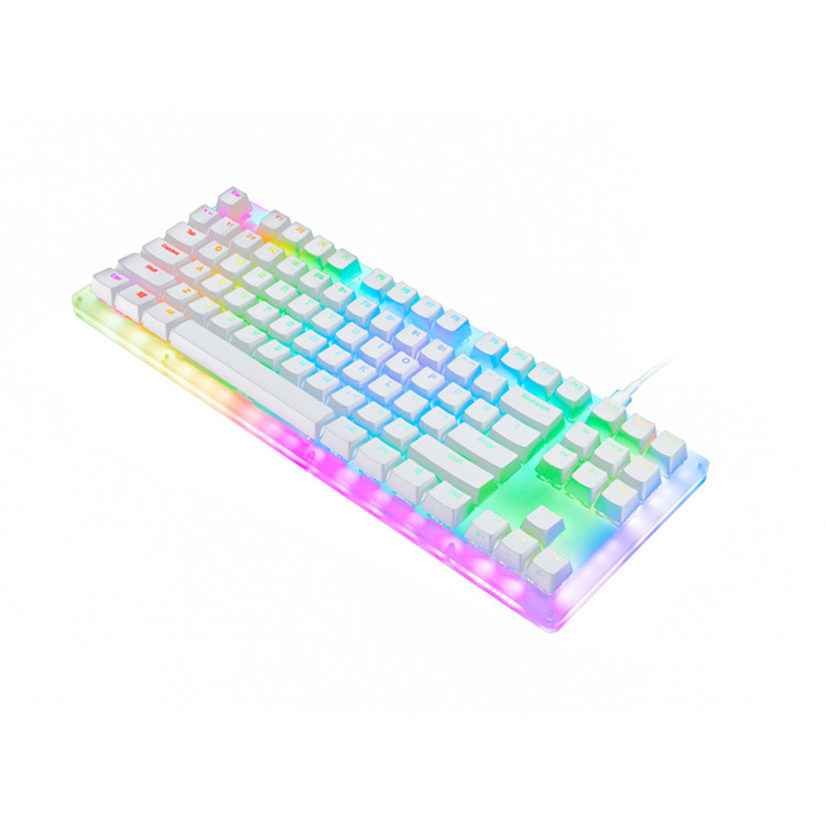 WOMIER WOMIER 87 키 RGB 라이트 기계식 키보드 K87 그린 레드 블랙 티 옐로우 축 아크릴 쉘 유형 C