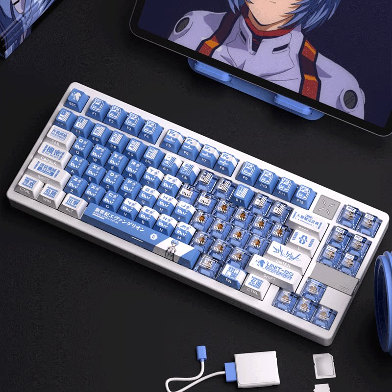 密探绫波丽双拼键帽原厂高度热升华UV PBT/PC适配客制化机械键盘图片