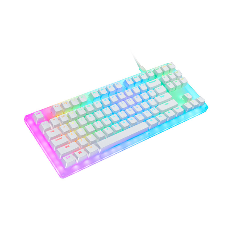 WOMIER WOMIER 87 키 RGB 라이트 기계식 키보드 K87 그린 레드 블랙 티 옐로우 축 아크릴 쉘 유형 C