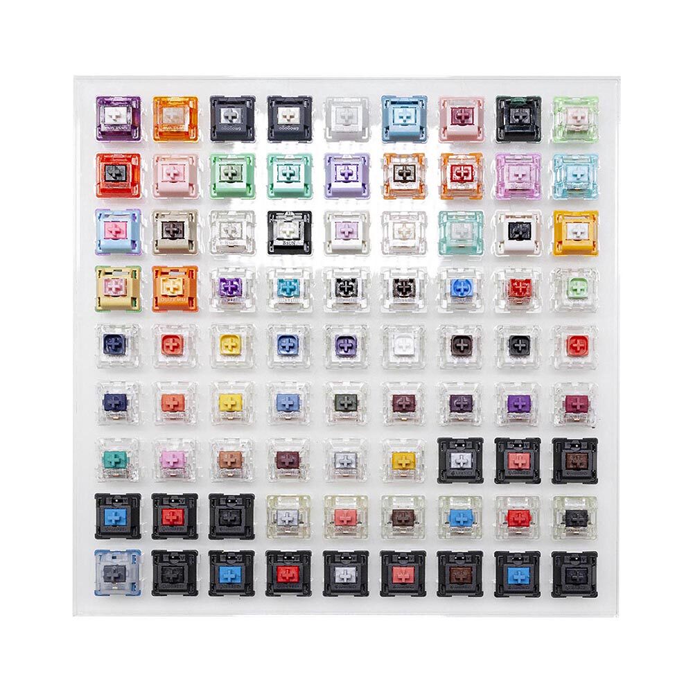 81轴试轴器亚克力底座无刻键帽机械键盘客制化体验黑红青茶紫白