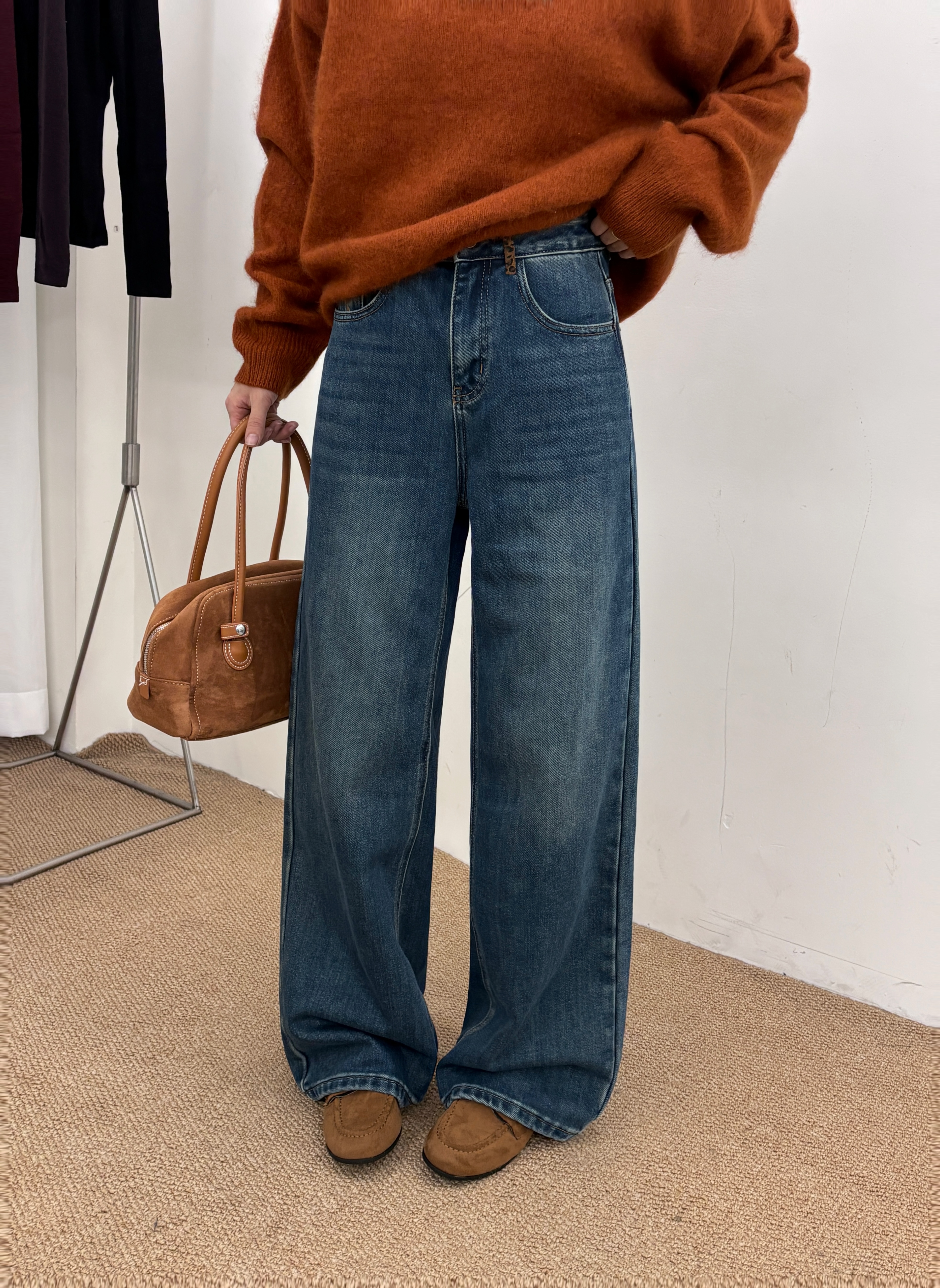 B.B.wenzi百变文子H.e主推韩版百搭休闲牛仔裤松弛感拉满豹纹