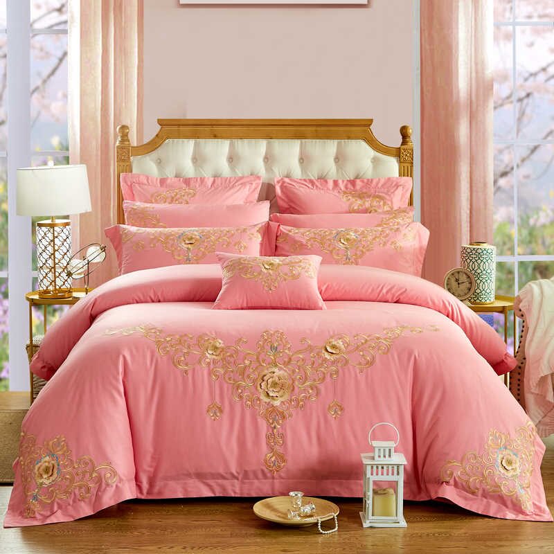 Cotton Wedding celebration Four piece suit bright red marry pure cotton Embroidery Quilt cover sheet Six piece set wedding The bed Suppliesin the Bedclothes , Bedding Sets/Family of four/Multiple sets of  category - from Buy2taobao.com to provide professional Taobao agent buy service