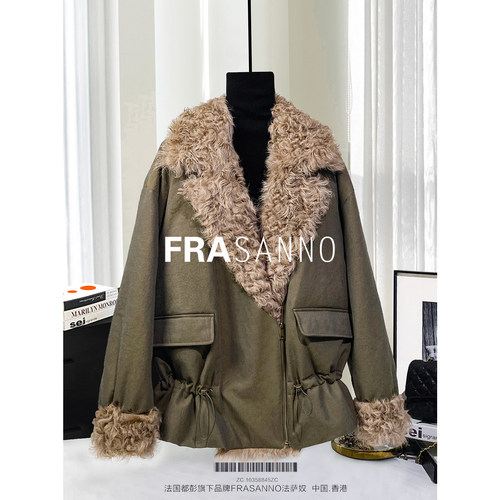 小湖羊皮草女外套鹅绒服新款时尚