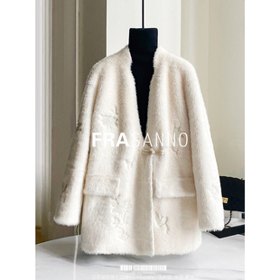 气质显瘦女皮草外套西班牙拉贡皮毛一体时尚 FRASANNO 东方美人