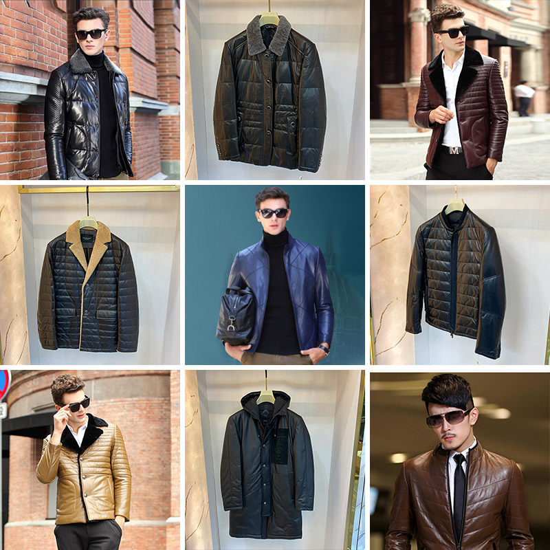 孤品断码清仓2024年真皮羽绒服男装外套绵羊皮休闲时尚牛皮加厚款