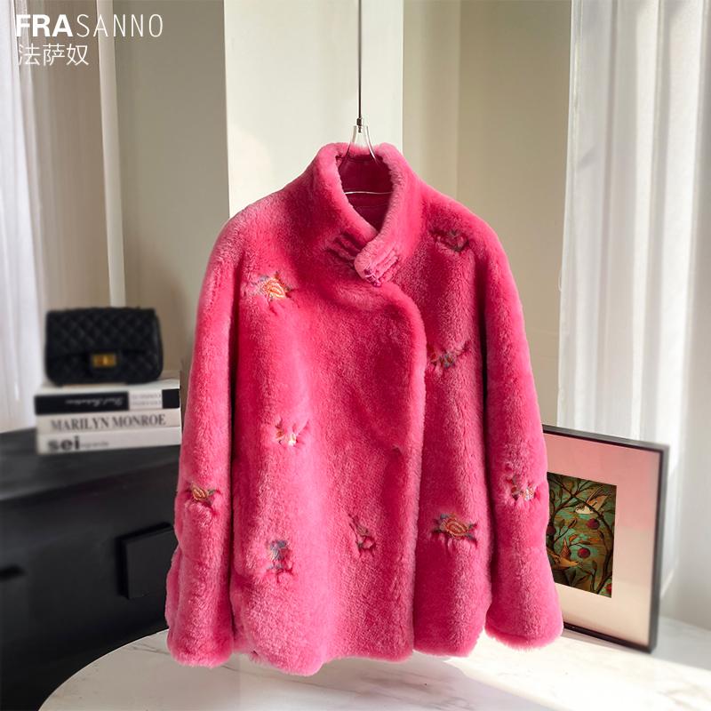 皮草女外套羊皮毛一体西班牙进口