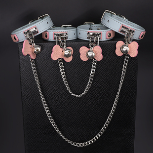 项圈情调小狗手铐cos脚铐链子牵引绳ckoker颈环颈圈k8k9项链皮革