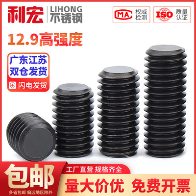 12.9级平端内六角紧定螺丝机米顶丝无头止付螺钉M3M4M5M6M8M10M12