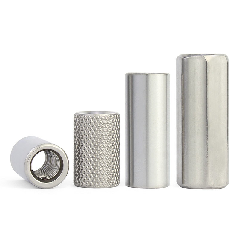 金超304不锈钢六角加长螺母/加长圆螺母滚花螺母连接螺母柱M6-M14