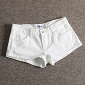 女热裤 秒变超模腿 欧美复古水洗磨破性感低腰显腿长迷你牛仔短裤