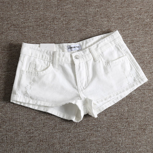 秒变超模腿 欧美复古水洗磨破性感低腰显腿长迷你牛仔短裤女热裤