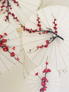 拾梦工艺小纸伞DIY白油纸伞纯色手绘cos复古风儿童舞蹈装饰画画伞