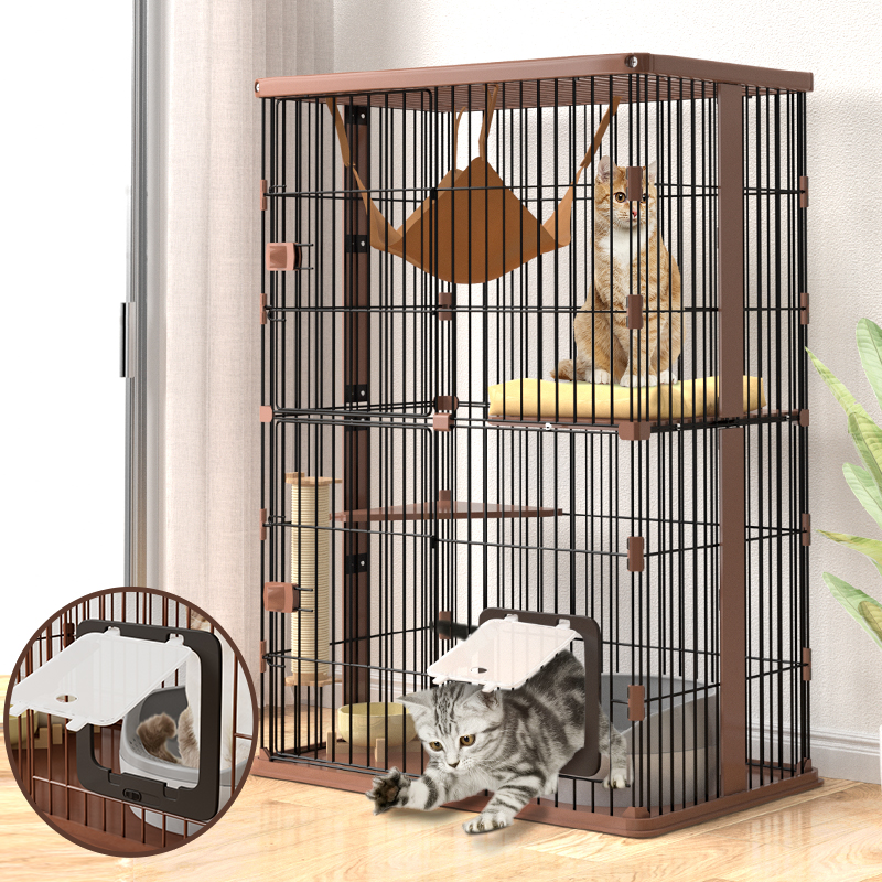 出口室内家用日系四层木框猫笼子