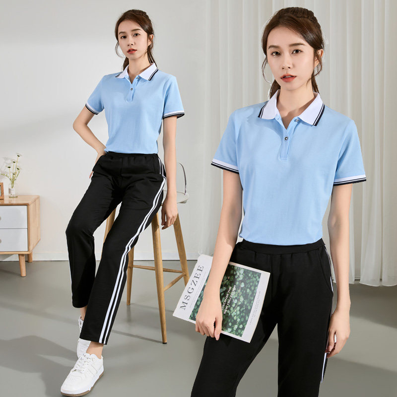 幼儿园老师园服夏季纯棉短袖POLO衫定制幼师工作服2024新款教师服