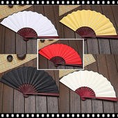 10寸双面寄明月绢布古风西安悠然舞蹈竹折扇白红黑扇子 7把 包邮