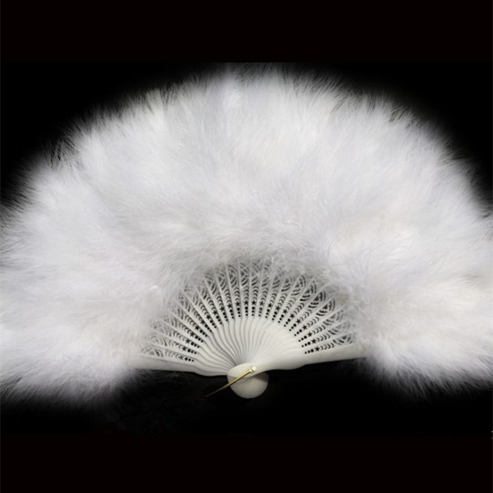 羽毛扇白色红色舞蹈扇子双面折扇