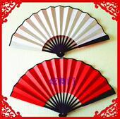 10寸绢布折扇古典书简舞西安悠然寄明月舞蹈红白黑扇子 7把 包邮