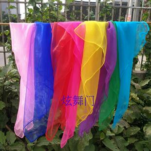 雪纺方巾手帕60*60儿童舞蹈道具戏曲红色丝帕70*70大小号跳舞丝巾