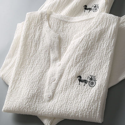 高品质超薄短袖冰丝亚麻套装男