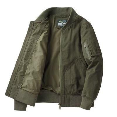 美式感春秋纯色夹克男士机车外套