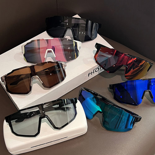 Oversized Colorful Sports Sunglasses - Wraparound Design