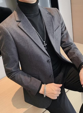 Casual suit men's coat business sense autumn winter woolen
