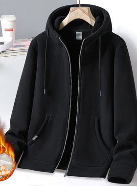 加绒加厚卫衣男秋冬休闲宽松连帽外套Men's hooded sweatshirt