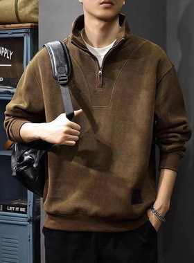 时尚百搭卫衣男春秋宽松春秋新款潮牌套头打底衫Men's sweatshirt