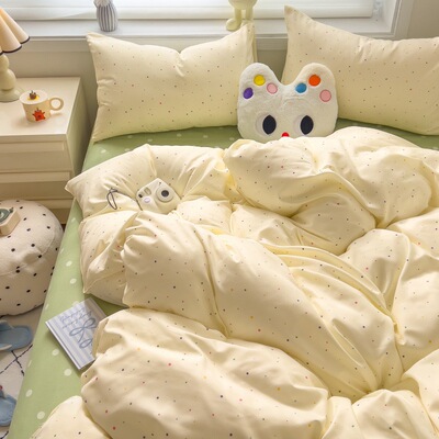 A-class grade ins pure cotton 4 piece bed sheet duvet cover