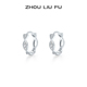 周六福S925银耳钉耳圈简约质感甜酷风格 新年礼物送女友