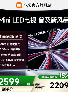 【MiniLED电视】小米REDMI电视机 X55英寸288Hz超高刷308分区