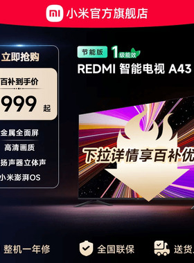 小米REDMI智能电视A43英寸高刷护眼金属全面屏家用高清平板电视机
