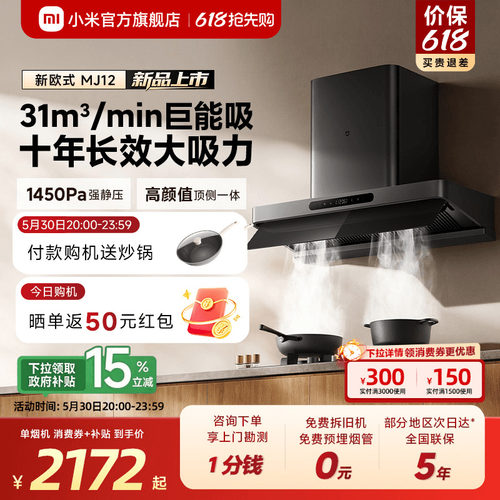 [咨询享100元券]米家新欧式烟机