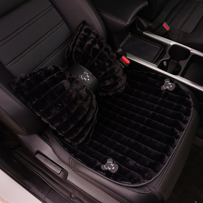 黑色汽车坐垫冬季短毛绒